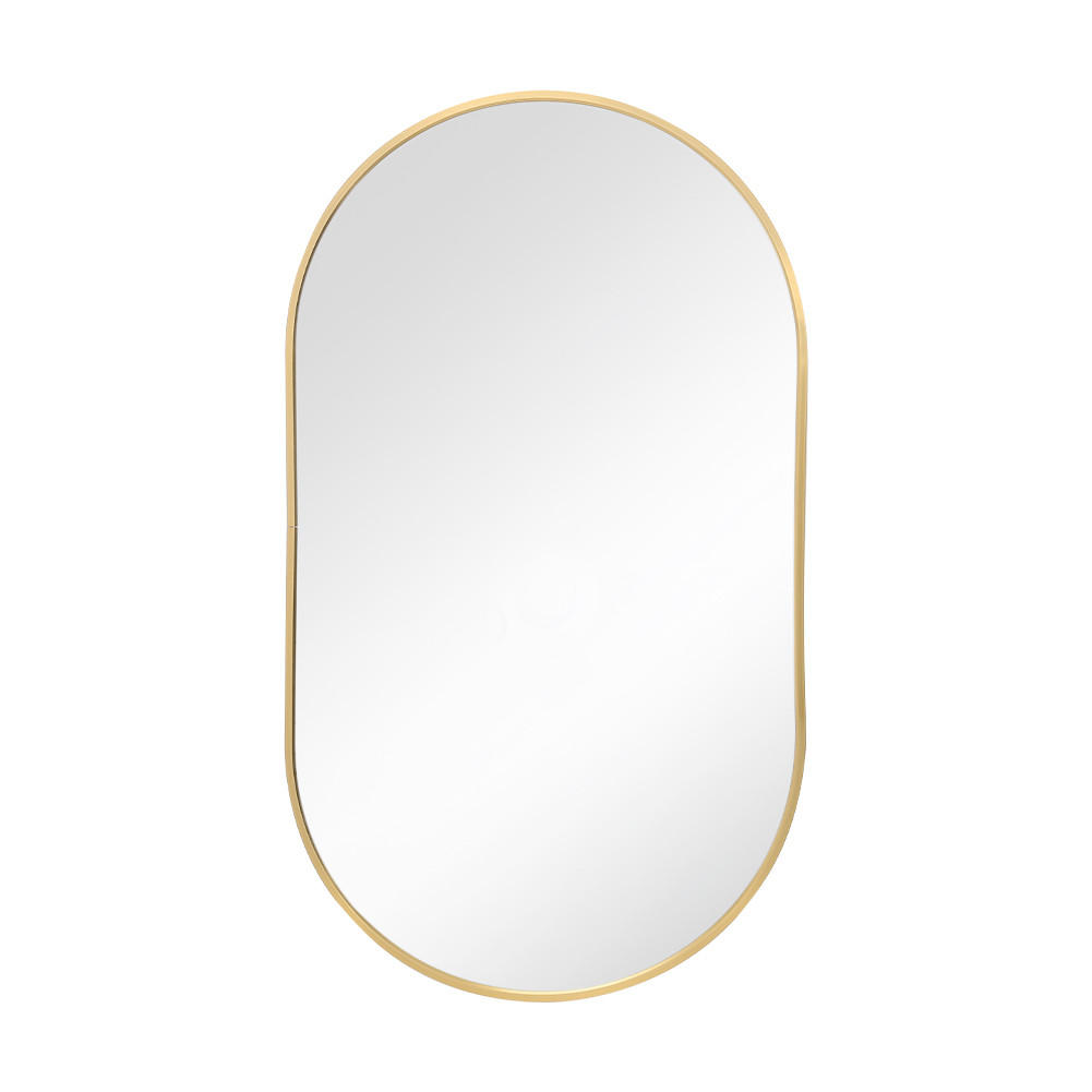 WANDSPIEGEL 40/70/2.8 cm Badezimmer Kapselform Metallrahmen Gold - Goldfarben, Glas/Metall (40/2.8/70cm) - Livingandhome