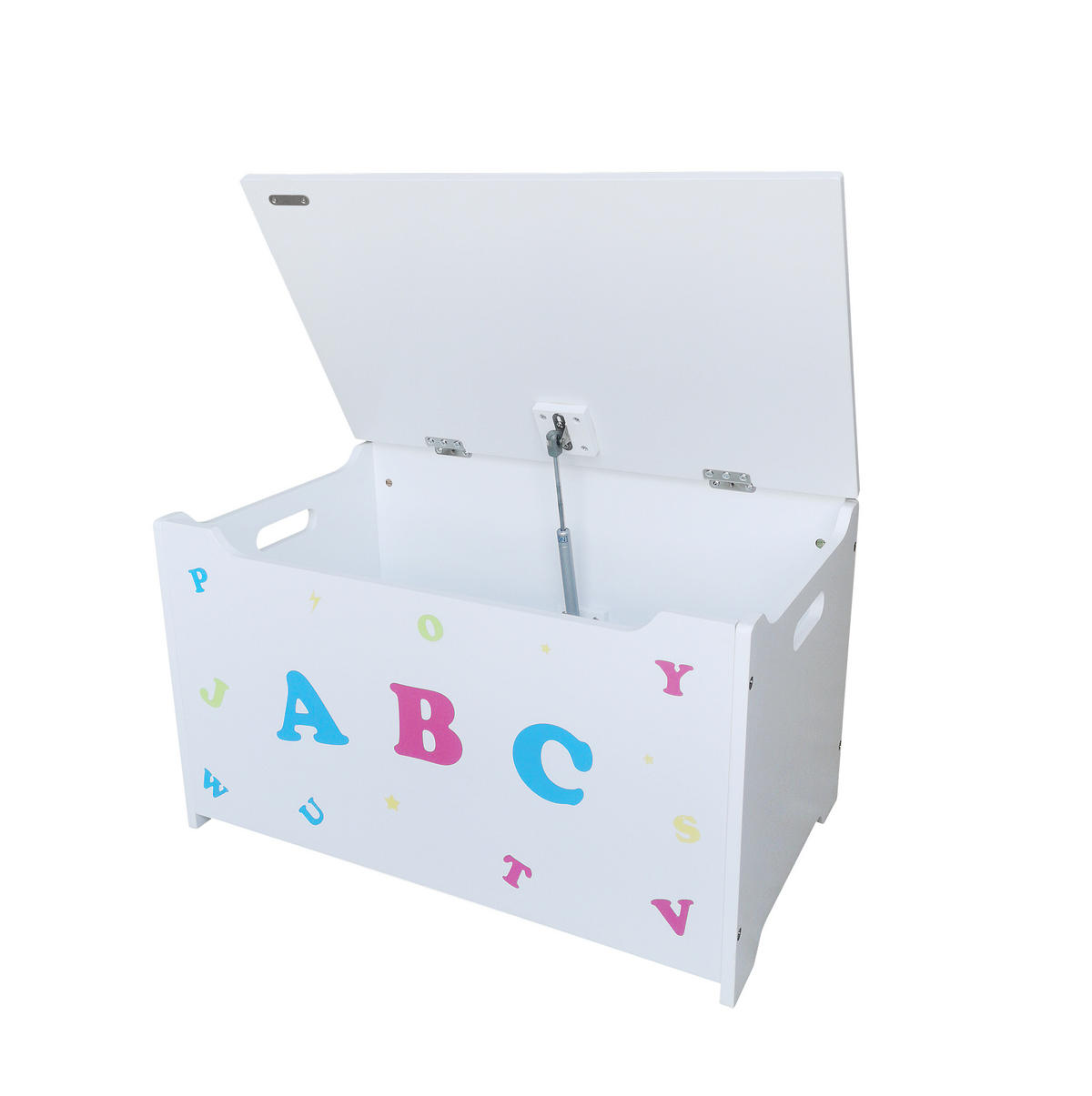 KINDER-TRUHENBANK Abc Stauraum Holz Weiß 53x35,5x60cm - Weiß, Holz (35.5/53/60cm) - DELUKE