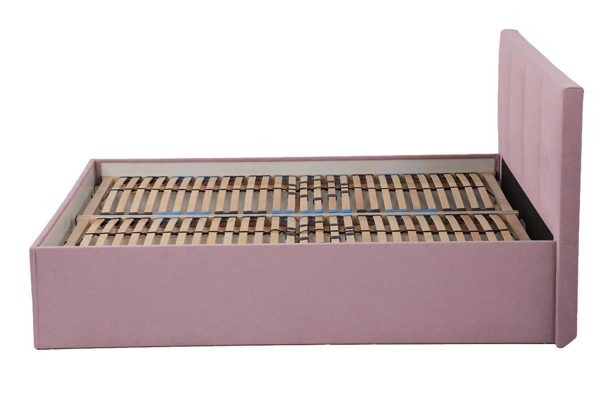 POLSTERBETT Dalas Rose 200 x 200 x 40 cm Stauraum Mit hochwertiger Matratze H2 (bis 100 kg) und Lattenrost - Rosa, Holz (200/200cm) - Halmon Schlafkomfort Betten 