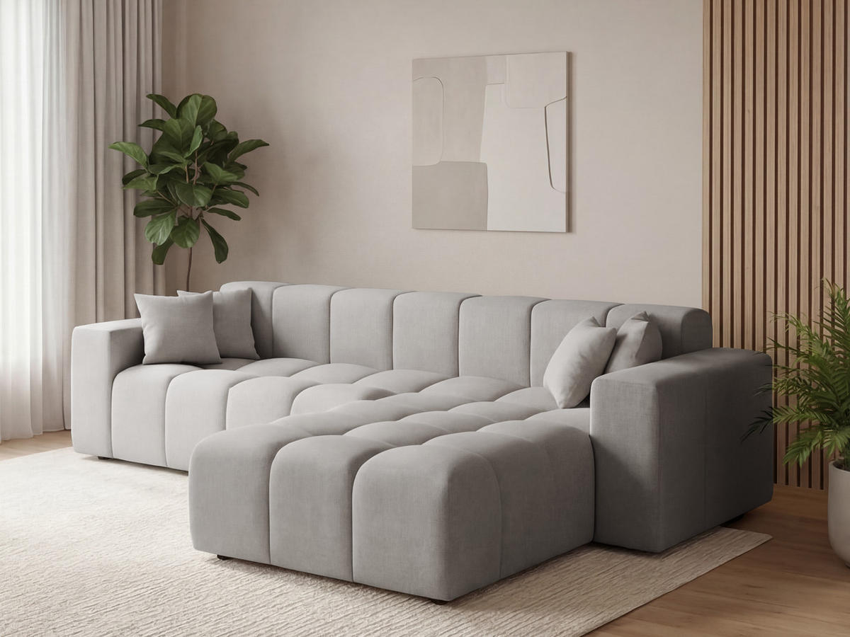 ECKSOFA Loopo Grau Rechts - Grau, Holz/Textil (265/180cm) - Graingold