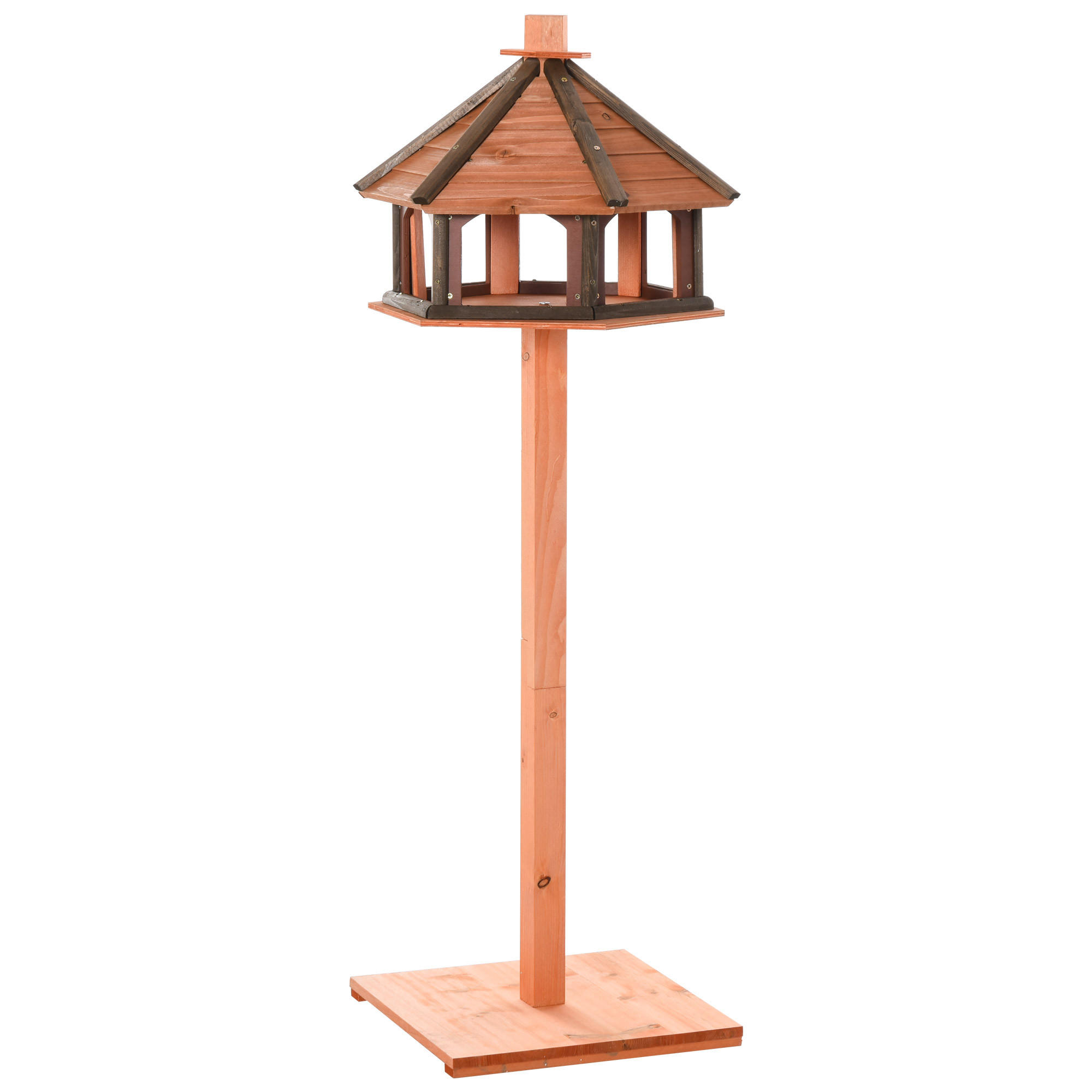 VOGELHAUS DE-10712 mit Ständer & wetterfestem Dach Natur - Naturfarben, Holzwerkstoff (52/130/52cm) - ComfortXL
