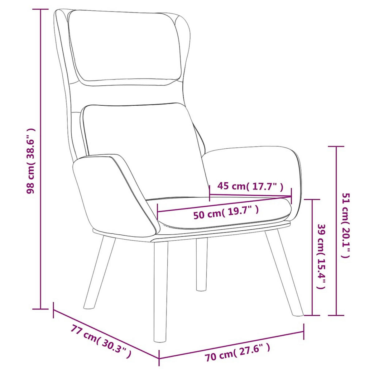RELAXSESSEL Dunkelgrau Samt - Dunkelgrau, Textil (77/98/70cm) - vidaXL