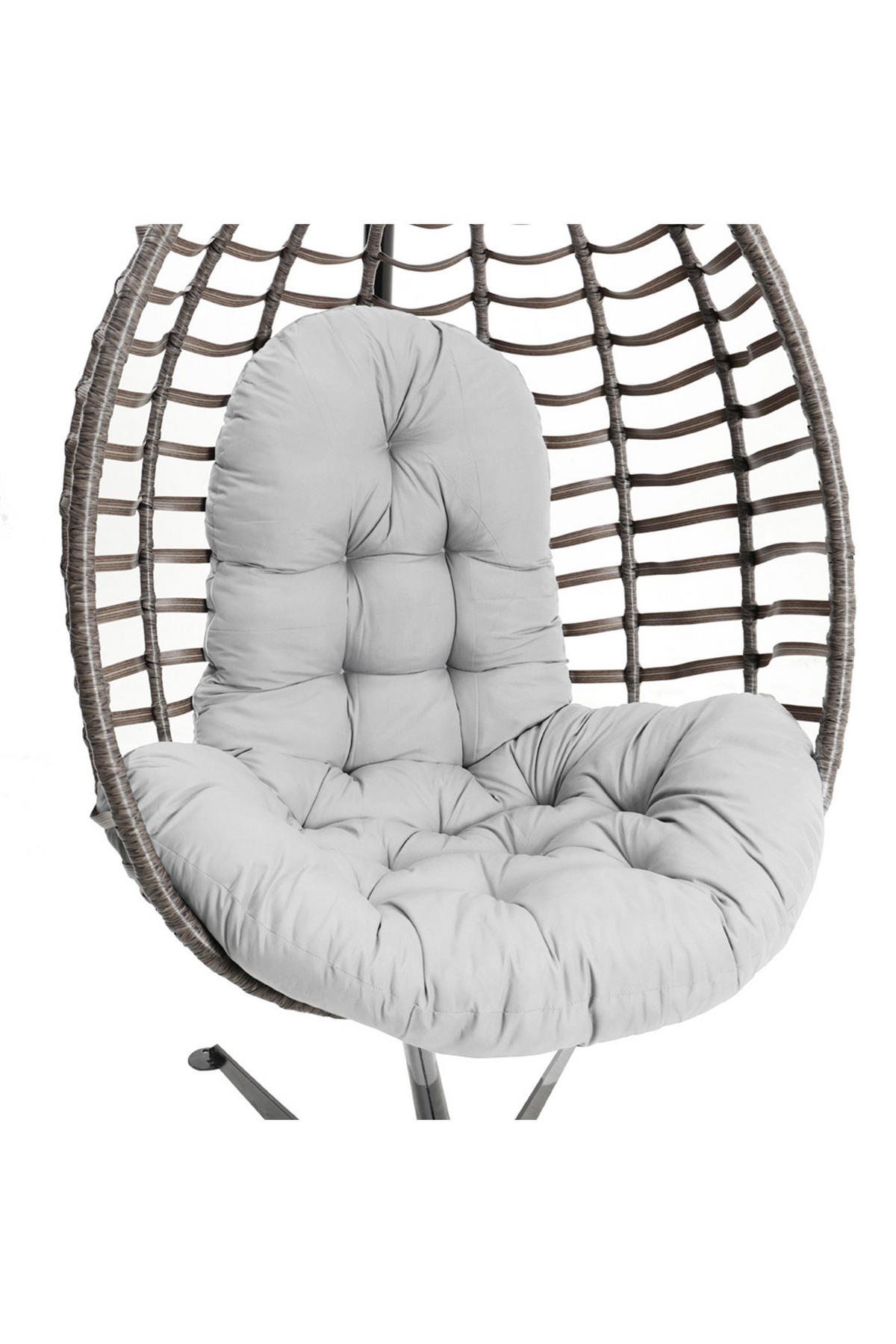 HÄNGESESSEL-KISSEN aus Polyester Baumwolle in Hellgrau mit dicker Polsterung 95 * 55 cm - Hellgrau, Textil (55/95cm) - Livingandhome