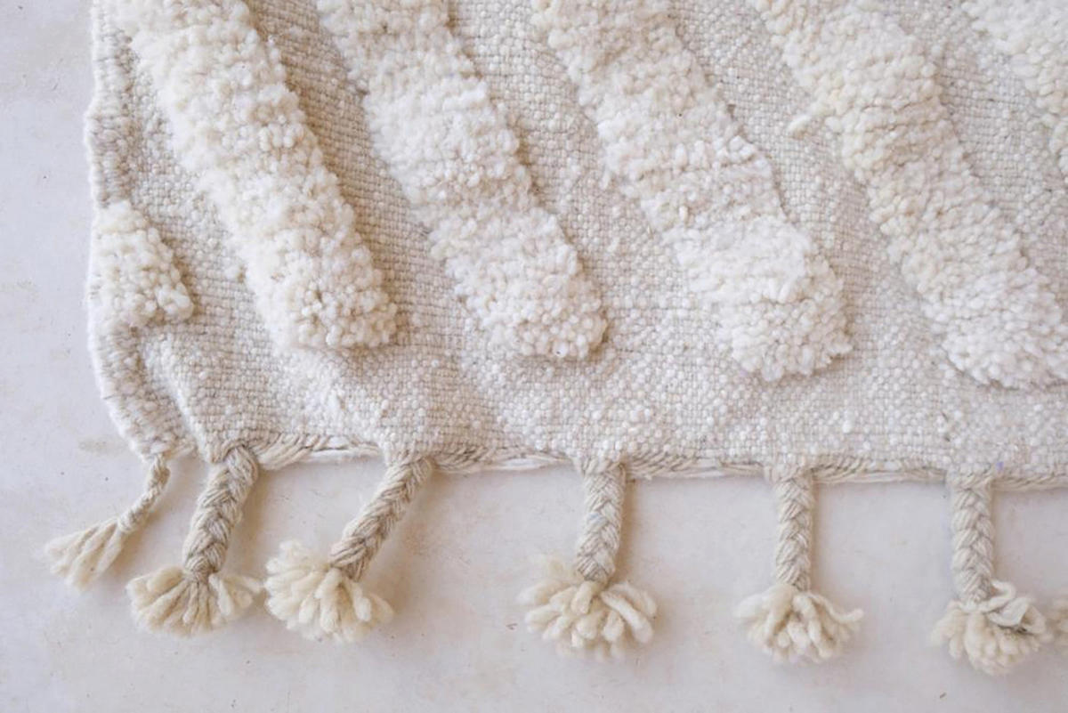 BERBERTEPPICH aus reiner Wolle 125x 157 cm - Beige, Naturmaterialien (125/157cm) - AFK Living