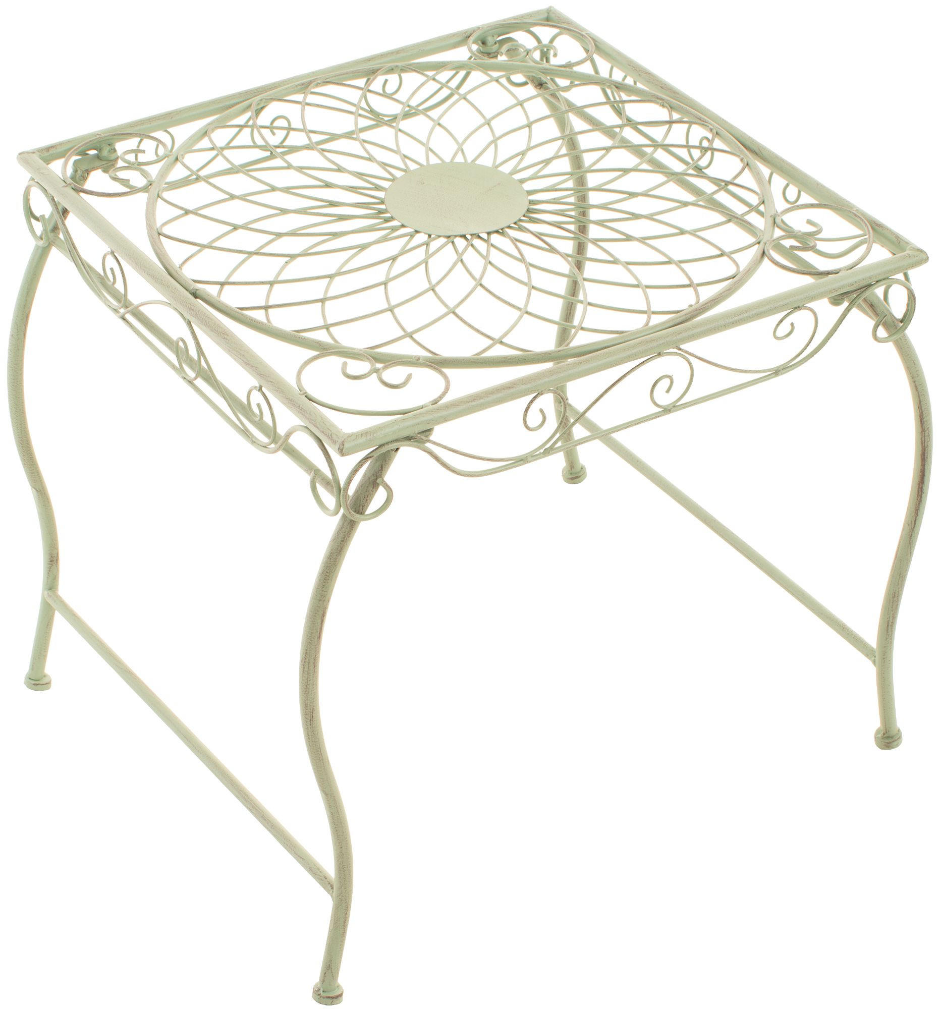 GARTENTISCH eckig 49/45/46 cm Metall Antik-Grün - Grün, Metall (45/49/46cm) - CLP