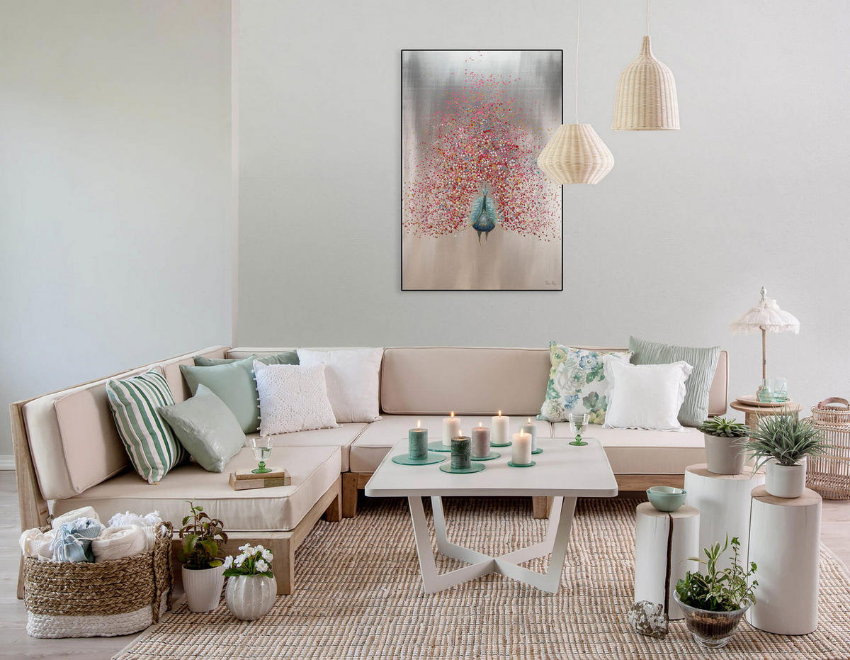ACRYLBILD HANDGEMALT 80/120 cm - Pink, Holz/Textil (2.2/120cm) - KUNSTLOFT