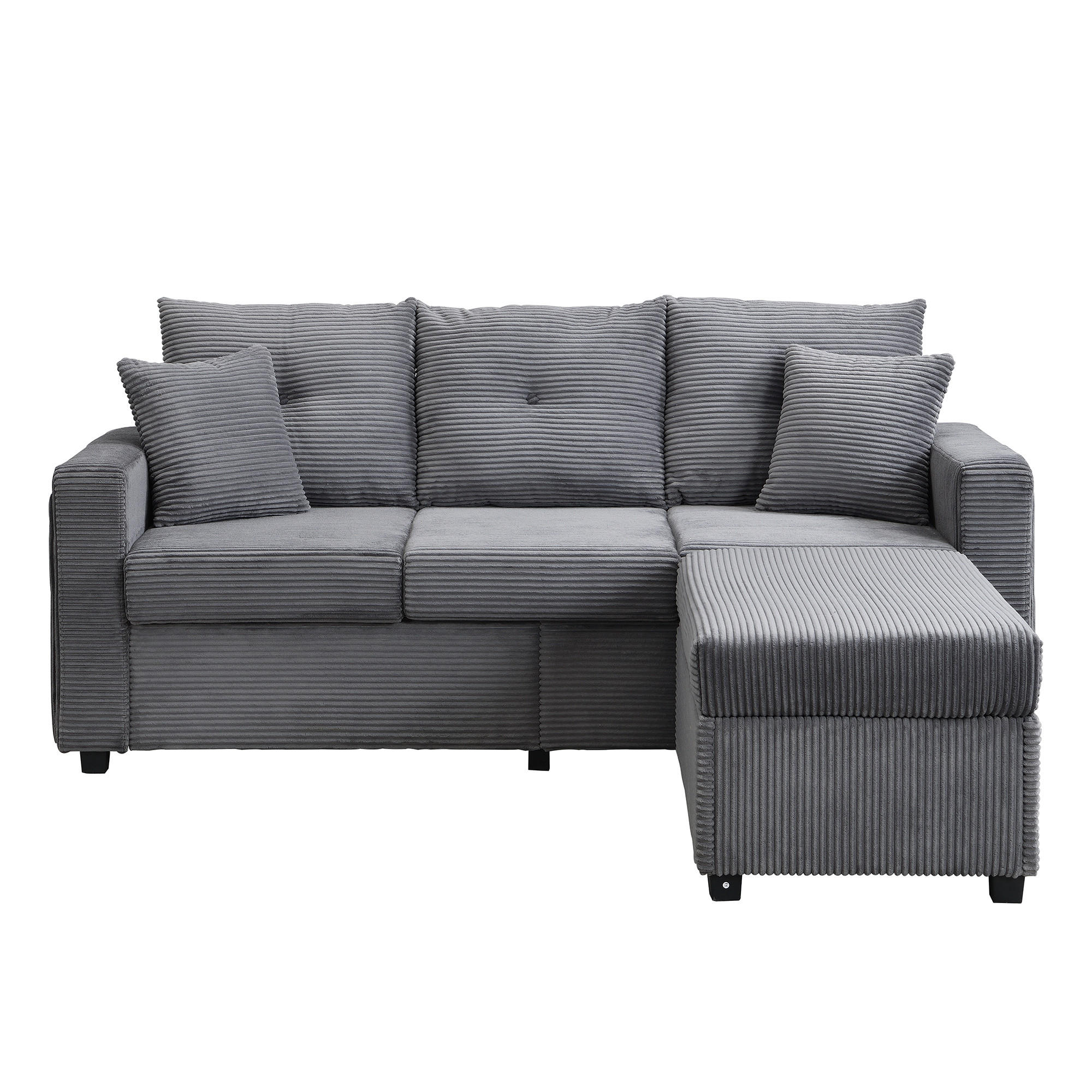 Chicfurn Ecksofa Dunkelgrau 184x182.5 cm