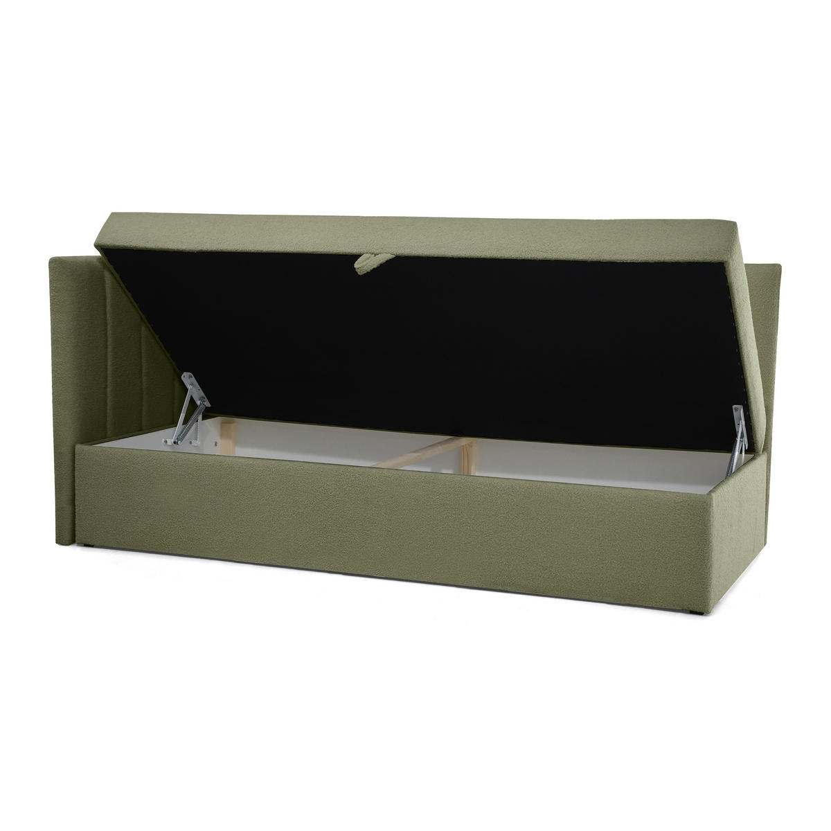SCHLAFSOFA Rafi, Eckbett mit Bettkasten, 90x200 cm, Hellgrün - Hellgrün, Textil (209/94/102cm) - Beautysofa