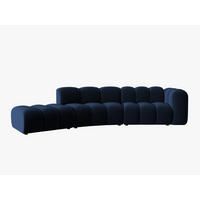 SOFA modular links Lupine aus Samt königsblau 5 Sitzplätze - Dunkelblau, Textil (166/70/335cm) - Micadoni