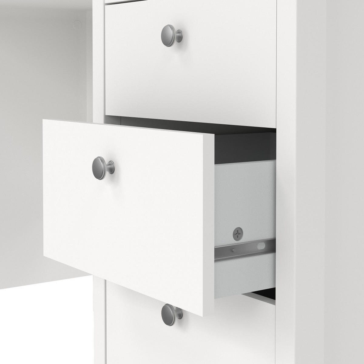 SCHREIBTISCH, Madrid, Weiß, Holzwerkstoff / Metall, 121 x 48 x 77 cm - Weiß, Holzwerkstoff/Metall (48/121/77cm) - ebuy24