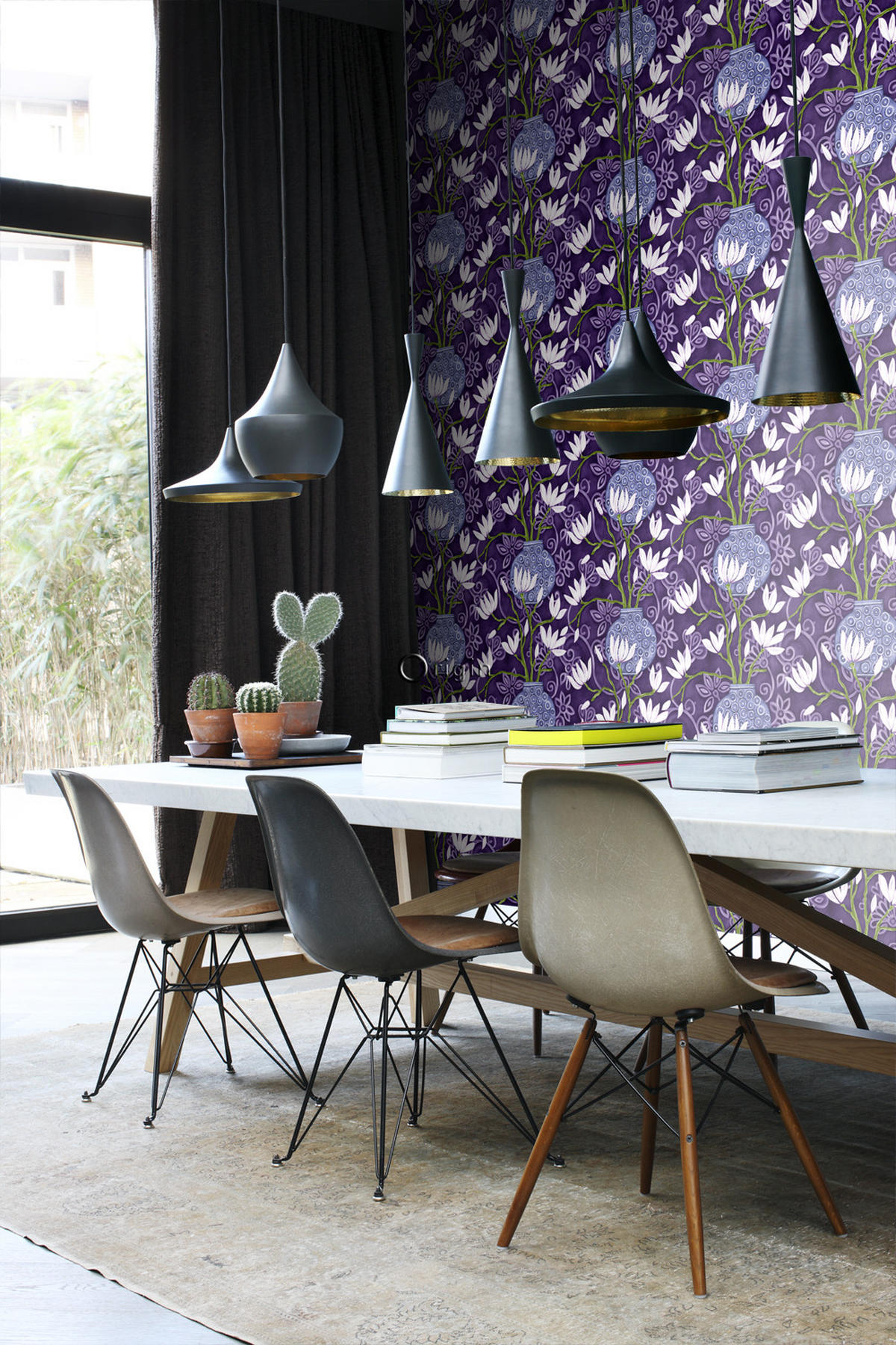 TAPETE Magnolie 53 cm x 10.05 m - Lila, Papier (53/1000cm) - Origin Wallcoverings