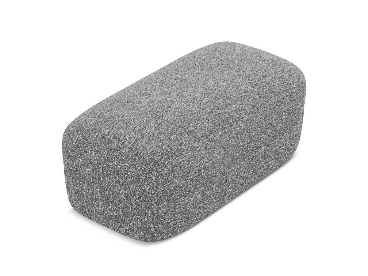 POUF Strukturstoff Stoff Grau - Hellgrau/Schwarz, Kunststoff/Textil (92/40/48cm) - Makamii
