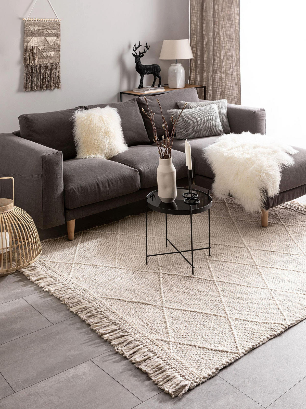 WOLLTEPPICH Daphne Beige 200x300 cm - Beige, Textil (200/300cm) - benuta Pure