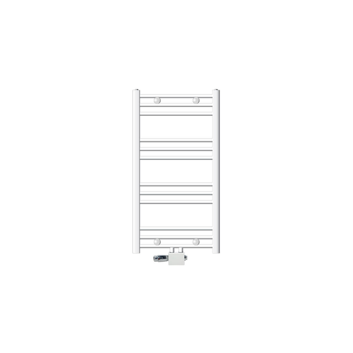 BADHEIZKÖRPER Sahara 500x800 mm Weiß gerade mit Ventil Universal - Weiß, Metall (50/80/3cm) - LuxeBath