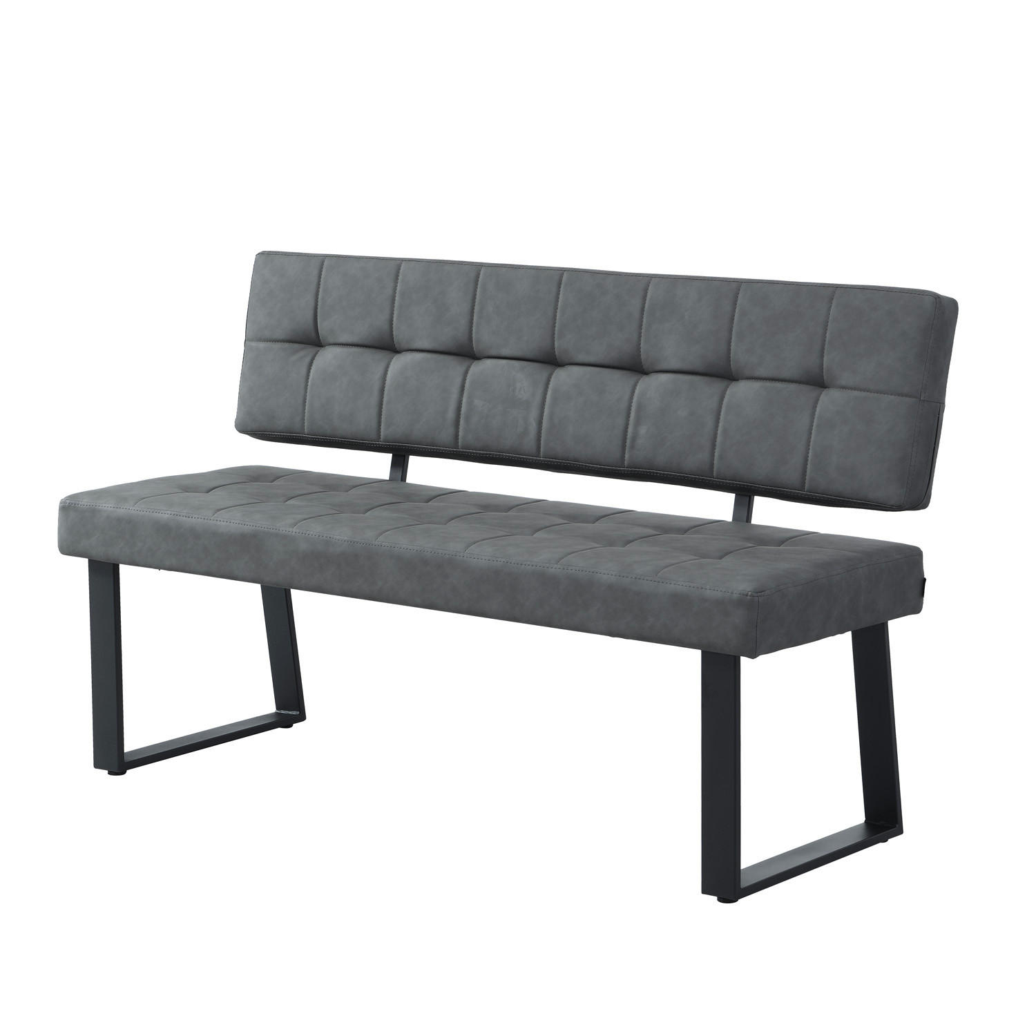 SITZBANK SIGFRID - Schwarz, Textil/Metall (140/48/56cm) - B&D Home