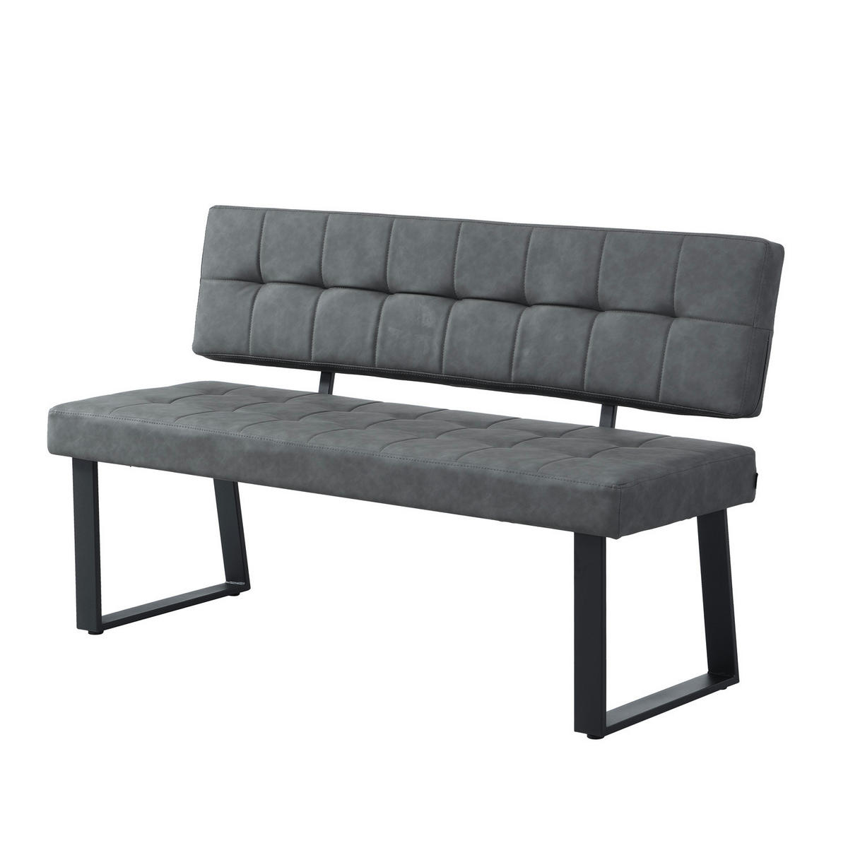 SITZBANK SIGFRID - Schwarz, Textil/Metall (140/48/56cm) - B&D Home
