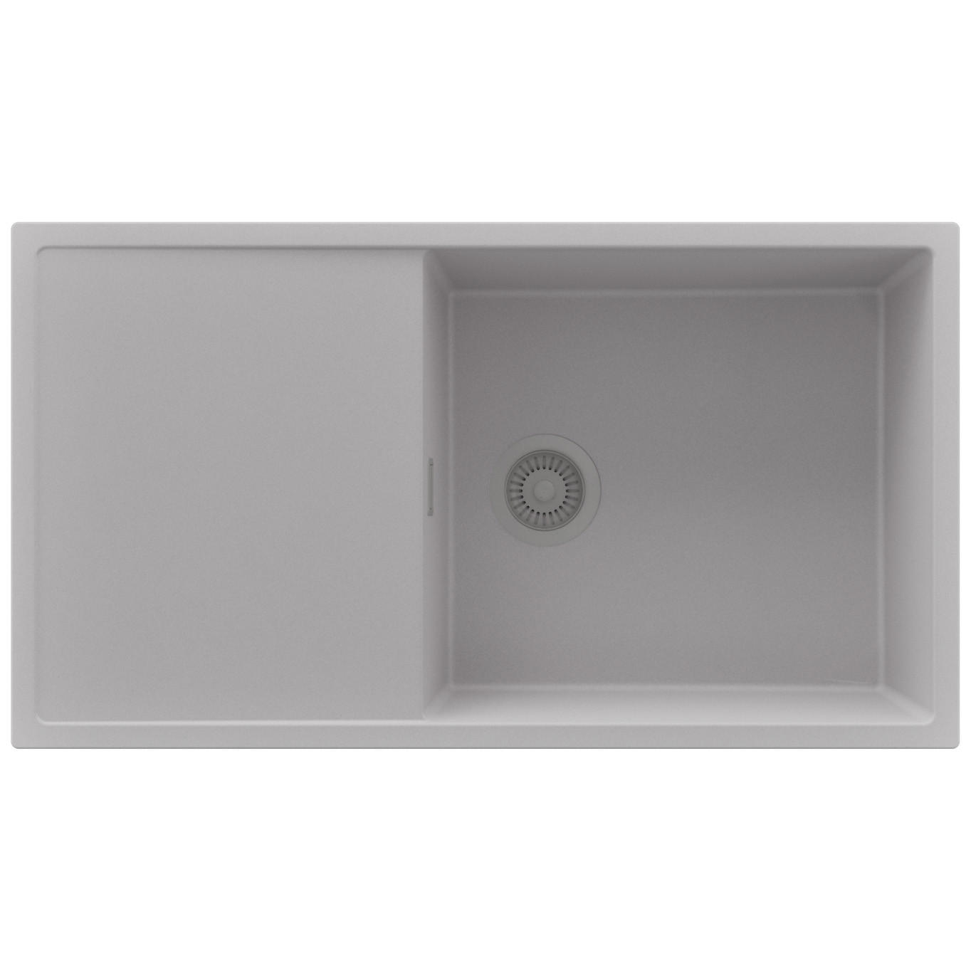 SPÜLBECKEN Ibiza, 2-er set Grau 90/50 cm 1 Becken + Ablauf-Set ab 60er Unterschrank - Grau, Kunststoff (90/19/50cm) - Primagran