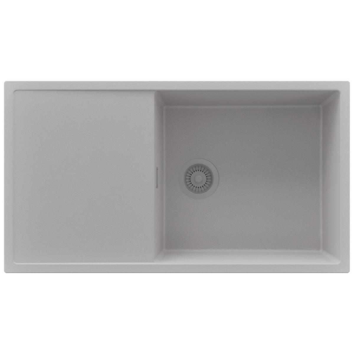 SPÜLBECKEN Ibiza, 2-er set Grau 90/50 cm 1 Becken + Ablauf-Set ab 60er Unterschrank - Grau, Kunststoff (90/19/50cm) - Primagran