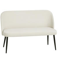 2-SITZER-SOFA aus Metall 127x63x84,5 cm in Beige mit verstellbaren Füßen - Beige, Textil (63/84.5/127cm) - Modfu
