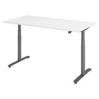 SCHREIBTISCH elektrisch Bluetooth & App XDLR 160/80/72 cm in Weiß/Graphitfarben - Graphitfarben/Weiß, Holzwerkstoff (160/80/72cm) - bümö