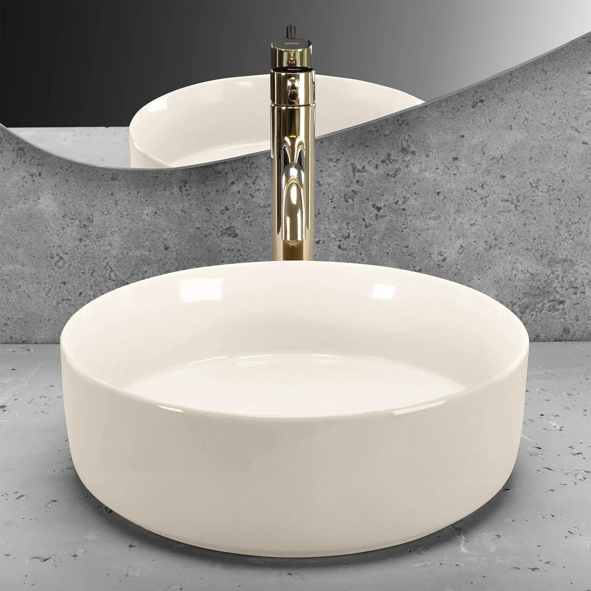 AUFSATZWASCHBECKEN Rea Sami Ecru Shiny - Ecru, Keramik (36/11.5/36cm) - REA