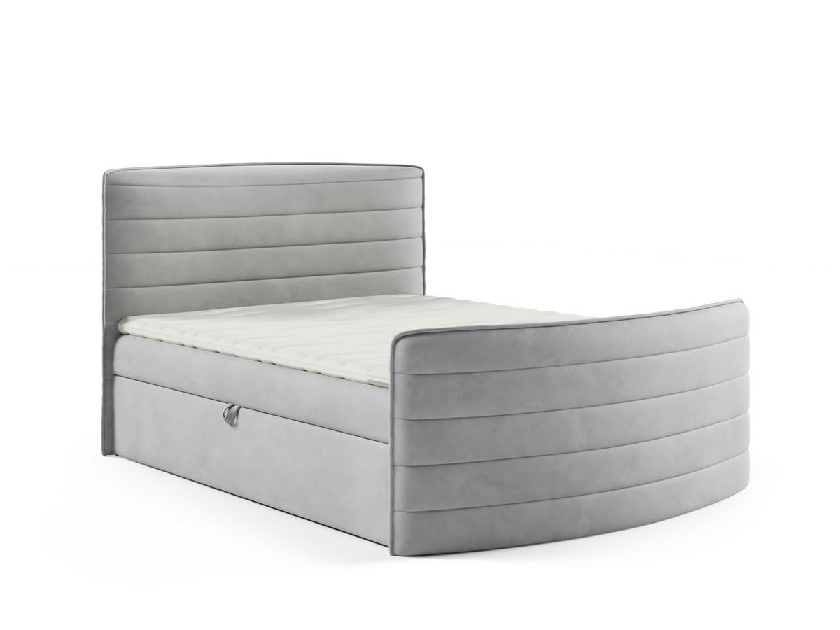 BOXBETT 160 x 200 cm mit Bonell-Federkernmatratze H3 - Blau - CLEO - Dunkelblau, Textil (160/200cm) - AN-Moebel 4u
