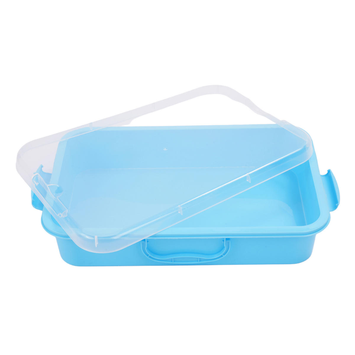 SANDLÅDA Ljusblå 2-pack med lock - Ljusblå, Plast (25/38/8cm) - Relaxdays