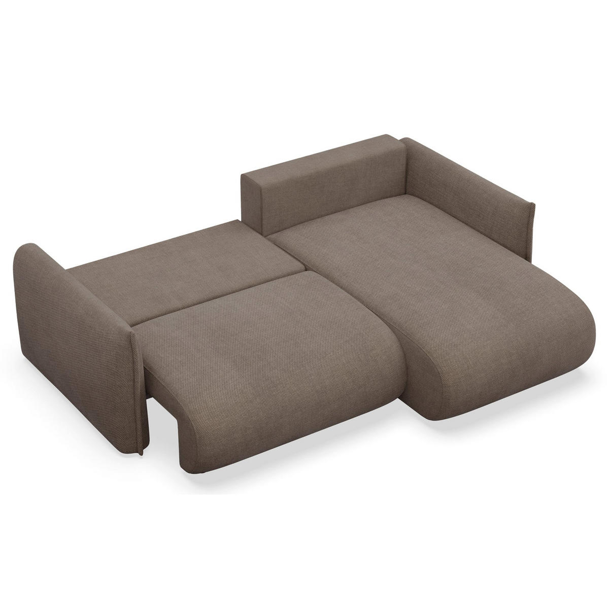 ROHOVÁ SEDAČKA Cushi světle hnědá žinylka - černá/světle hnědá, textil/plast (183/252cm) - Selsey