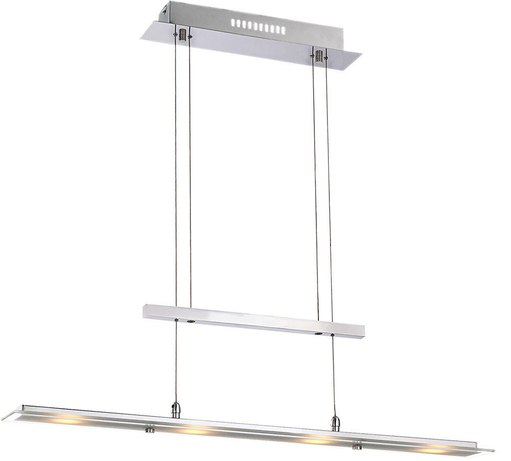 LED HÄNGELEUCHTE Chrom Silber satiniert - Silberfarben, Glas (80/9/165cm)