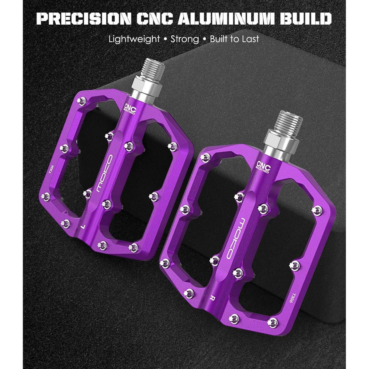 FAHRRADPEDALE MTB CNC-Aluminium Violett - Violett, Metall (98/1/125cm)