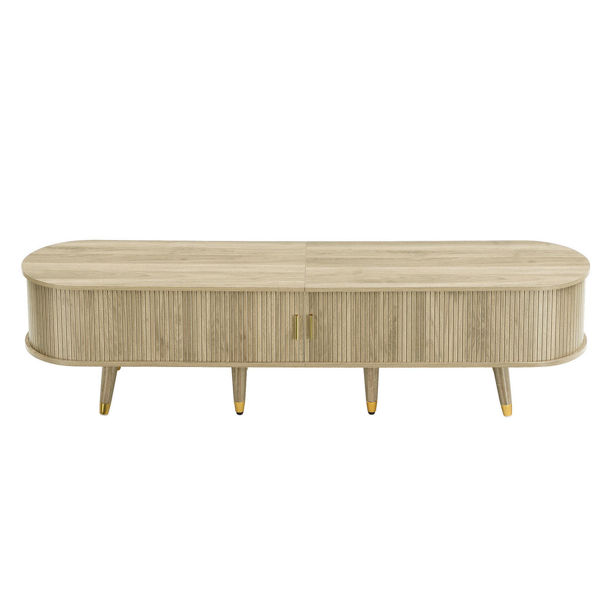 TV-SCHRANK mit Schiebetür 175 x 38 x 45 cm MDF Eiche - Hellbraun, Holzwerkstoff (38/45/175cm) - Beauniv