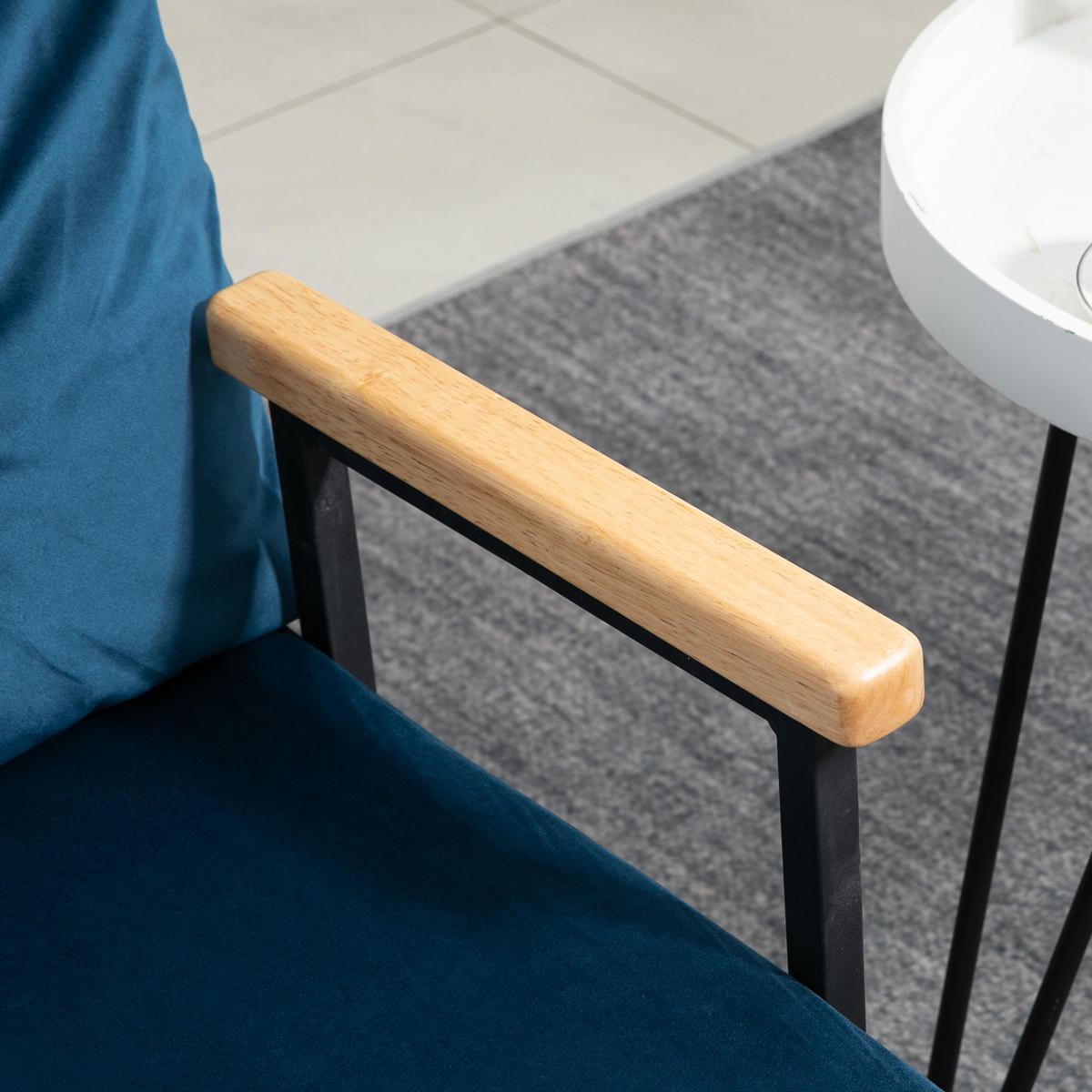 SCHLAFSESSEL mit Bettfunktion, 5-fach verstellbarer Rückenlehne 102/73/81 cm Blau - Blau, Textil (73/81/102cm) - Redom