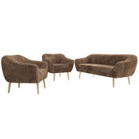 SEDACIA ZOSTAVA 3+1+1 PIRS - Hnedá Manšester - Drevené nohy - hnedá/farba buka, kompozitné drevo/textil (180/75/74cm) - MKS