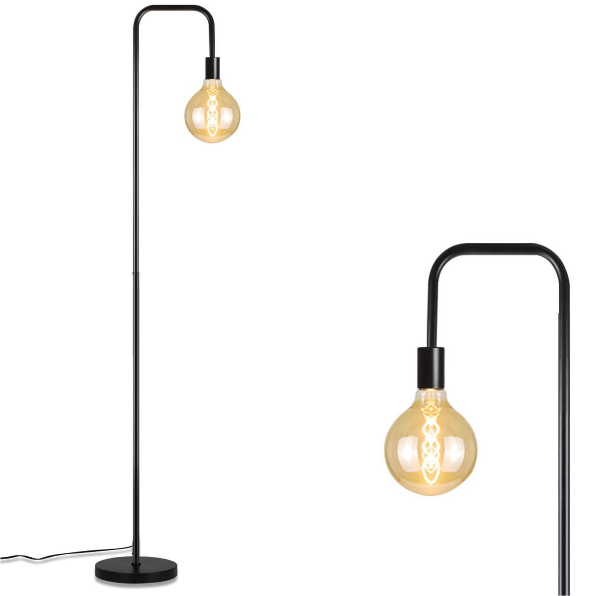 STEHLAMPE Zyvva 28.5/28.5/157.0 cm - Schwarz, Metall (28.5/28.5/157cm) - ZMH