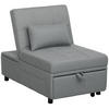 SCHLAFSESSEL 3-in-1, mit Bettfunktion, Hellgrau - Hellgrau, Textil (65.5/81/104cm) - HOMCOM