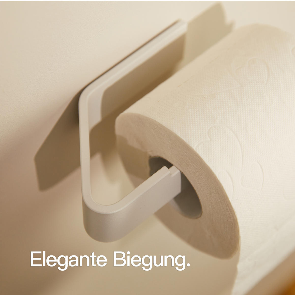 TOILETTENPAPIERHALTER OHNE BOHREN ohne Ablage Weiß - Weiß, Metall (17/4/8cm) - Designfabrik Hamburg