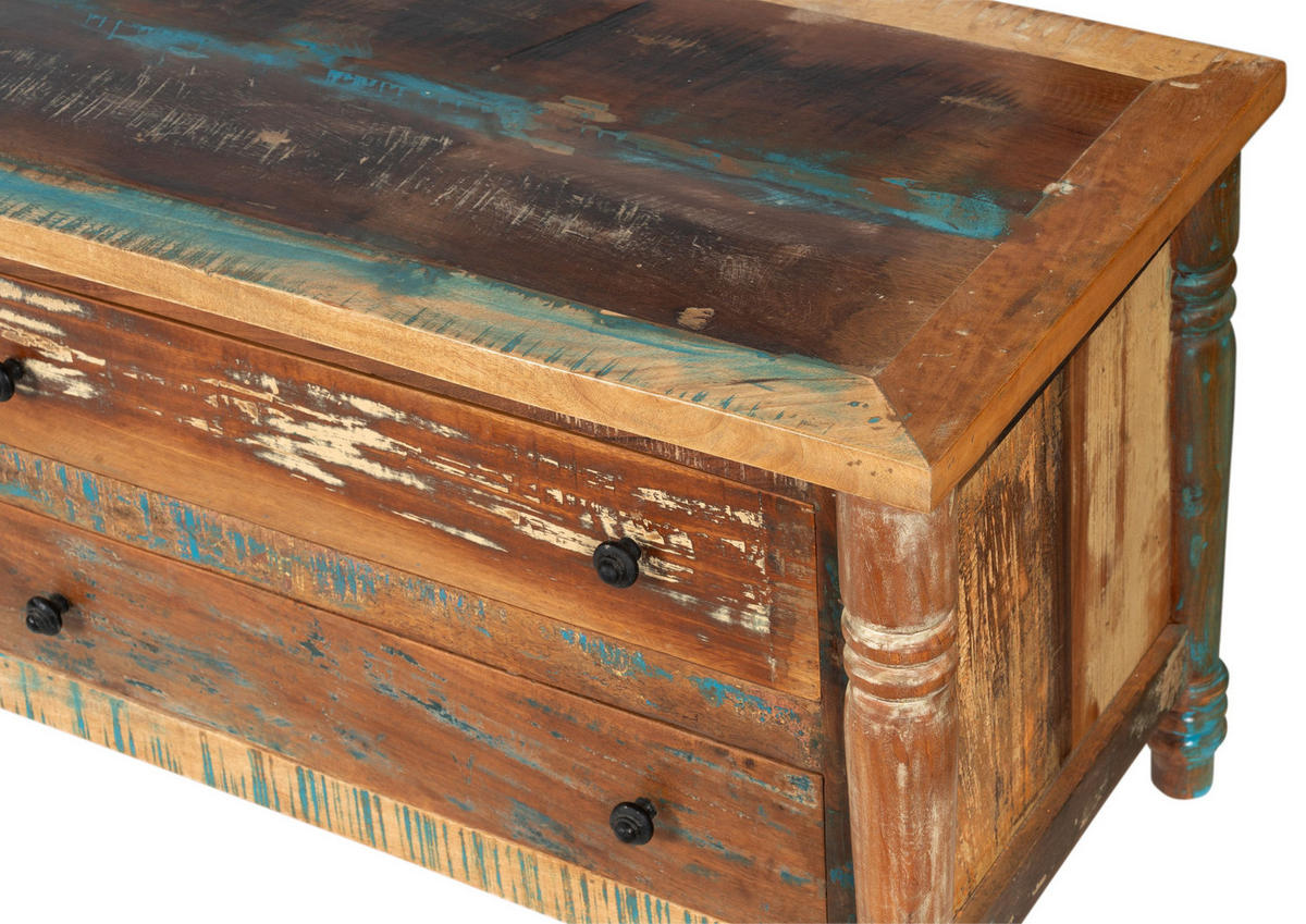TV-BOARD Altholz 240x50x55 mehrfarbig lackiert FABLE #35 - Multicolor, Holz (240/55/50cm) - Massivmoebel24
