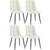 STUHL 4er Set Stoff Creme - Creme/Schwarz, Textil/Metall (45/84/55cm) - CLP