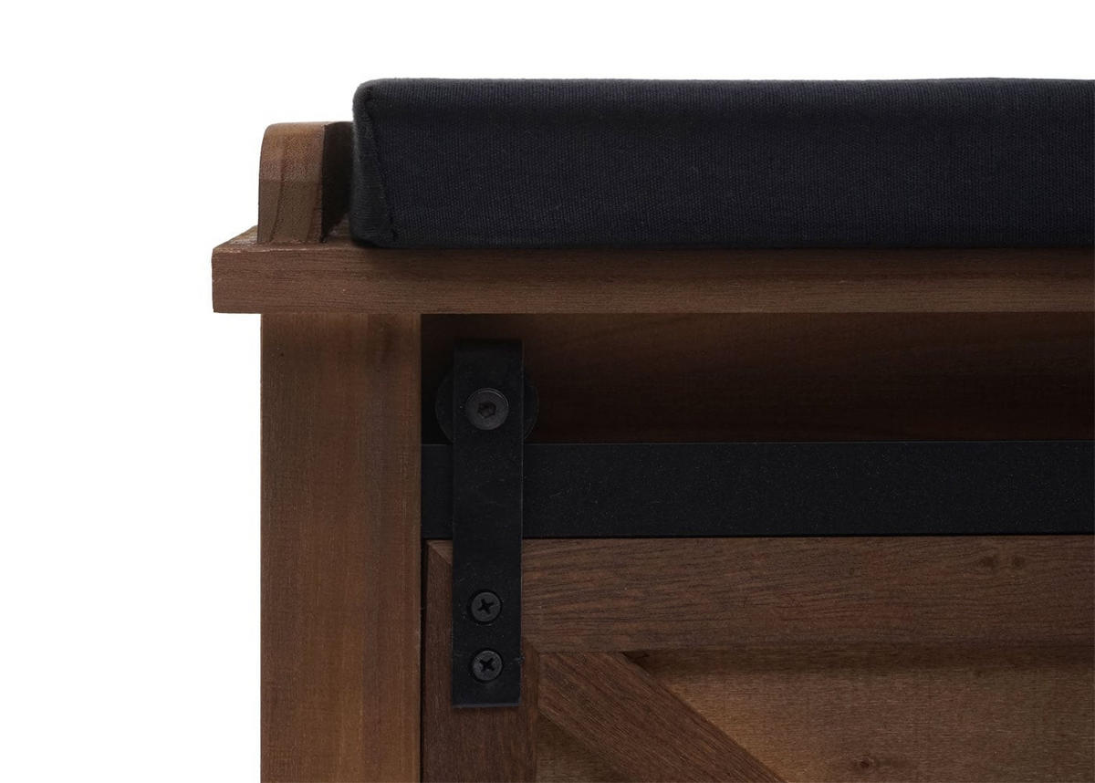 SITZBANK MIT STAUFÄCHERN Schwarz - Schwarz, Holz (102/43/33cm) - MCW