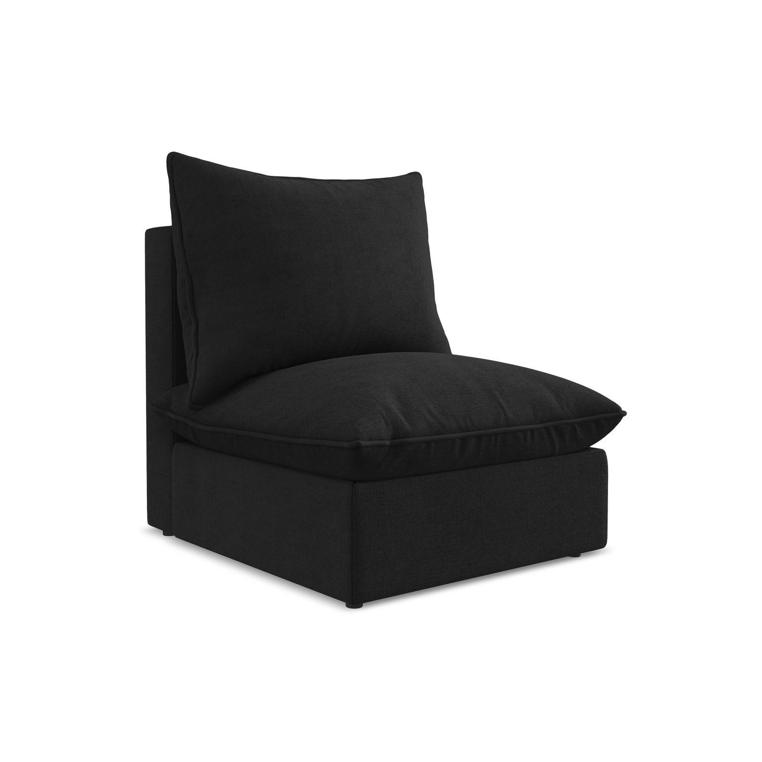 SOFAELEMENT Strukturstoff Schwarz - Schwarz, Holzwerkstoff/Kunststoff (75/77/90cm) - LaMiaSofa