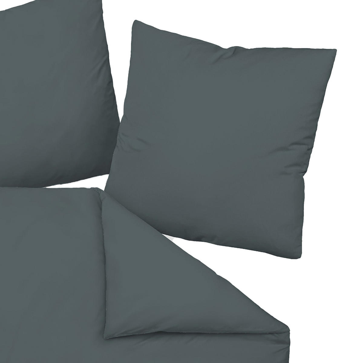 BETTWÄSCHE Unisex COLORS Grau Baumwolle - Anthrazit, Textil (200/135cm) - Janine