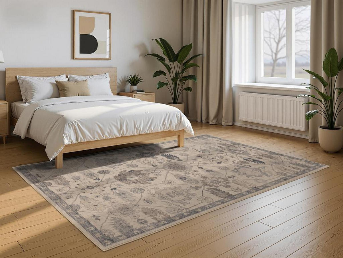 VINTAGE-TEPPICH Mastic Beige/Blau 200x290 cm - Multicolor, Textil (200/290cm) - Vercai Rugs