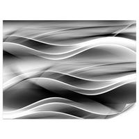 FOTOTAPETE für Badezimmer Abstrakte Monochrom Wellen Modern 100x70 - Schwarz/Weiß, Papier (100/70cm) - Muralo