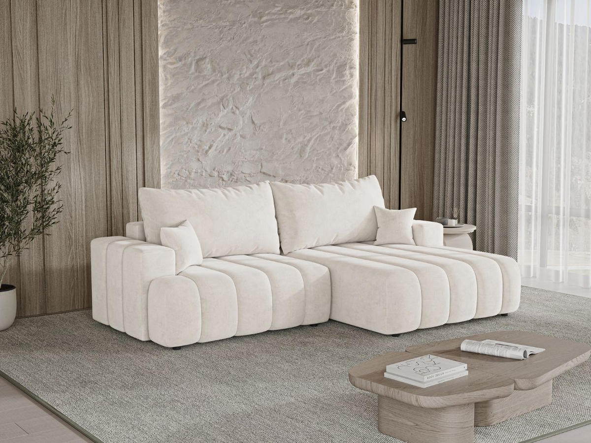 ECKSOFA Caleo Creme Rechts - Creme, Holz/Textil (270/170cm) - Graingold