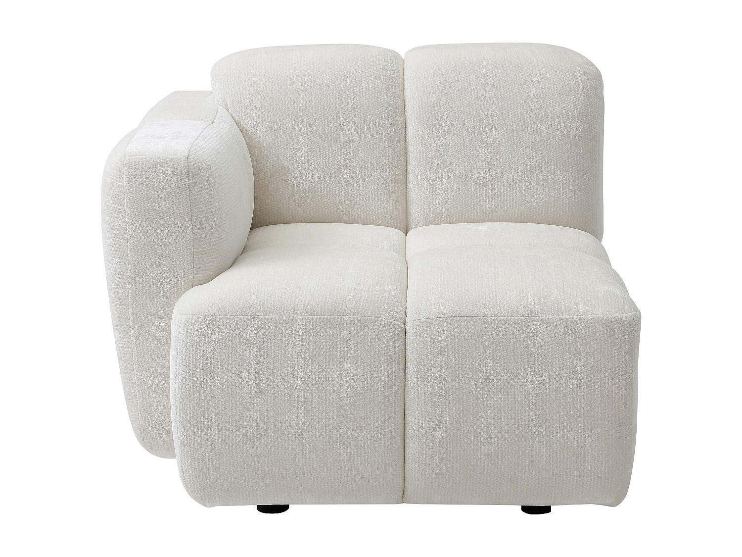 SESSEL mit gerader Rückenlehne - 1 Person - stoff - gebrochenes weiß Carlivi - Weiß, Holz/Textil (90/73/92cm) - Vente-Unique