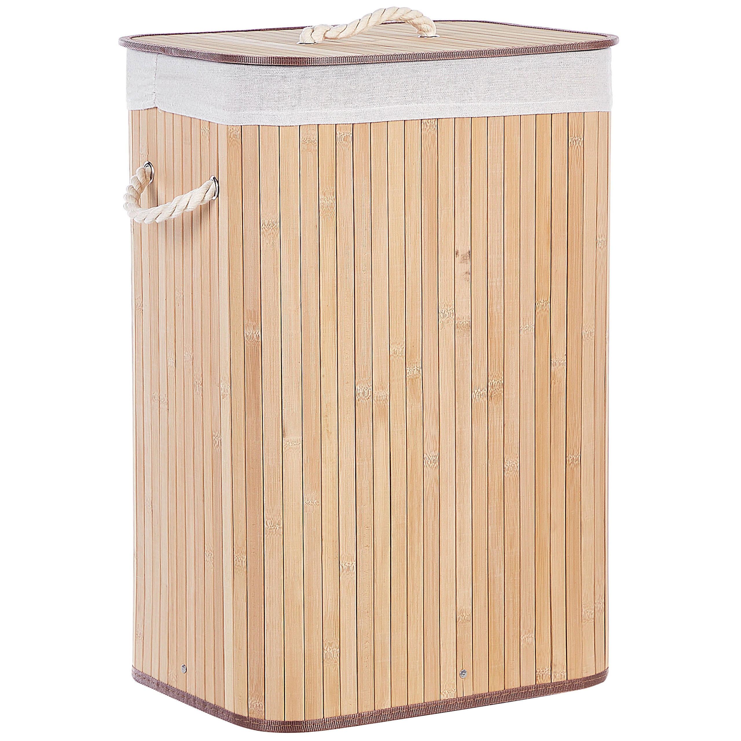 KORB Heller Holzfarbton Komari - Hellbraun/Weiß, Holz (40/60/30cm) - Beliani