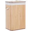 KORB Heller Holzfarbton Komari - Hellbraun/Weiß, Holz (40/60/30cm) - Beliani
