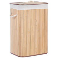 KORB Heller Holzfarbton Komari - Hellbraun/Weiß, Holz (40/60/30cm) - Beliani