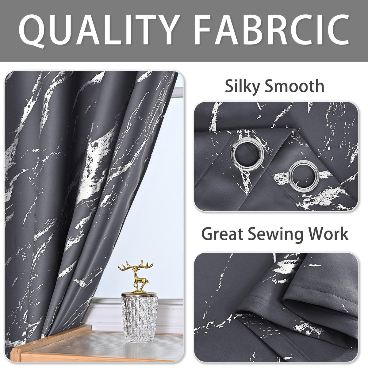 VERDUNKELUNGSVORHANG – Dunkelgrau – 132 cm x 213 cm – 2 Schal - Dunkelgrau, Textil (132/213cm)