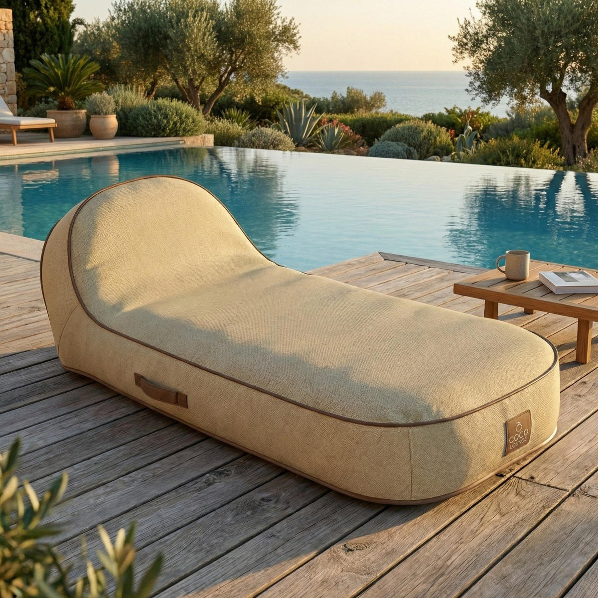 SONNENLIEGE PALMA Beige - Beige, Kunststoff/Textil (85/27/85cm) - Coco Lounge